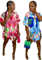 Camisa estampada sexy feminina fashion