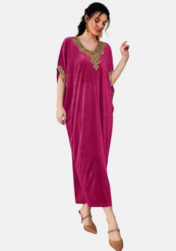 Long Muselin бархатное длинное платье свободное женское платье-халат