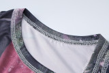 Women Printed Cutout Round Neck Sleeveless Bodycon Dress
