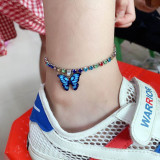 Women Butterfly Pendant Multi-Color Butterfly Anklet  Ankle Chain