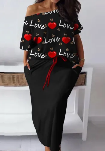 Plus Size Women Printed Two-Piece Set