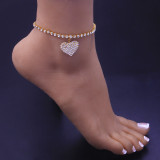 Women Heart fully-jewelled anklet