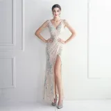 Plus Size Women Plus Size Sequins Formal Party Maxi Evening Dress