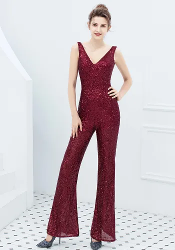 Women Sequins Performing Ballroom Ballroom Latin Dance Jumpsuit