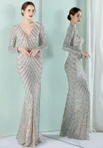 sequins plus Plus Size Formal Party Evening Dress