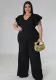 Plus Size Women's Multicolor Ruffle Pants Wide Leg Pants