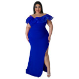 Women's Solid Color Slim Fit Bodycon Stretch Dress Formal Party Dress