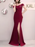 Plus Size Fat Size Beauty Off Shoulder Formal Party Evening Dress Mermaid Dress