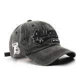 Washed Letter Embroidered Peaked Cap Trendy Men'S Style Street Women'S Sunshade Baseball Hat