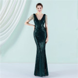 Long Sequins Plus Size Beauty Formal Party Evening Dress