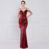 Long Sequins Plus Size Beauty Formal Party Evening Dress