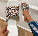 Summer Straight Leopard Wedge Slippers Women'S Plus Size Beach Sandals And Slippers