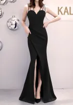 Formal Party Evening Dress Fashion Elegant Long Sexy Straps Slim Mermaid Cocktail Prom Dress