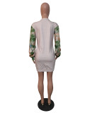 Women'S Fashion Letter Printed Patchwork Long Sleeve Casual Dress