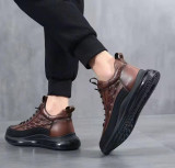 Men'S Shoes Spring Platform Mid Top Casual Outsole Stretch Crocodile Pattern Comfortable Lightweight Sneakers