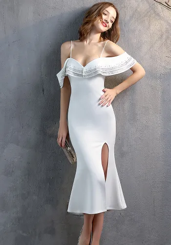 Chic Elegant Straps Off Shoulder Formal Party Slim Fit Mermaid Dress Party Dress
