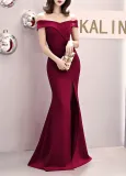 Plus Size Fat Size Beauty Off Shoulder Formal Party Evening Dress Mermaid Dress