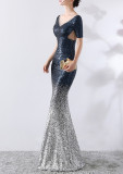 Women Elegant Slim Formal Party Maxi Mermaid Evening Dress