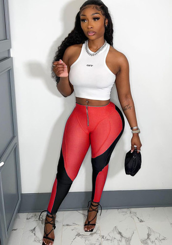 Kadın Atlet ve blok renkli Pant iki parçalı set