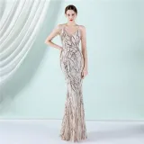 Plus Size Women Sequined Formal Party Maxi Evening Dress