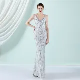 Plus Size Women Sequined Formal Party Maxi Evening Dress
