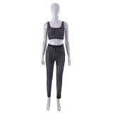Women Vest and Pants Casual Two-Piece Set