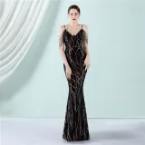 Plus Size Women Sequined Formal Party Maxi Evening Dress