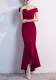 Women Elegant Maxi Off Shoulder Mermaid Evening Dress
