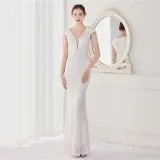Plus Size Women Sequined Formal Party Maxi Evening Dress