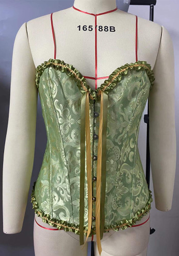 Palace corset source corset de renda jacquard multicolorido