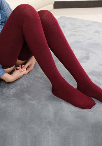 Bas d'automne et d'hiver hauts 80cmchaussettes en coton chaussettes de cuisse chaussettes de genou femme