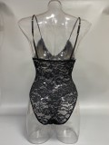 Lace Patchwork Lace Patchwork Sexy See-Through Camisole Jumpsuit Women