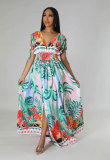Summer Plus Size French Print Dress
