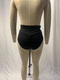Sexy Shorts High Waist Butt Lift Tummy Control Exercise Yoga Pants Solid Color Casual Pants