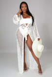 Women'S Dress Fashionable Sunscreen Cover Up Beach Maxi Dress Knitted Cardigan Cape