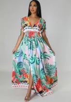 Summer Plus Size French Print Dress