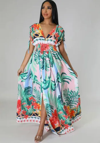 Summer Plus Size French Print Dress