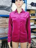 Spring Autumn Pocket Shirt Top Solid Color Chic Long Sleeve Single Breasted Shirt Women