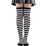Striped socks thigh socks female Japanese and Korean stockings over the knee Halloween cosplay show zebra stockings