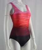 Women's Sexy Low Back One Piece Swimsuit Plus Size Plus Gradient Print Swimsuit