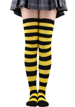 Calcetines a rayas calcetines hasta el muslo medias femeninas japonesas y coreanas sobre la rodilla Halloween cosplay mostrar medias de cebra