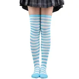 Striped socks thigh socks female Japanese and Korean stockings over the knee Halloween cosplay show zebra stockings