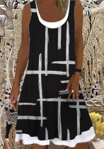 Vestido de dos piezas falso de impresión digital de moda suelta para mujer