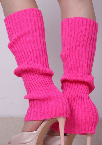 Meias de lã quentes de inverno para mulheres meias de perna de cor sólida para adultos
