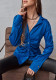 Career Women Blouse Solid Color Long Sleeve Spring Autumn Pleated Chic Elegant Shirt