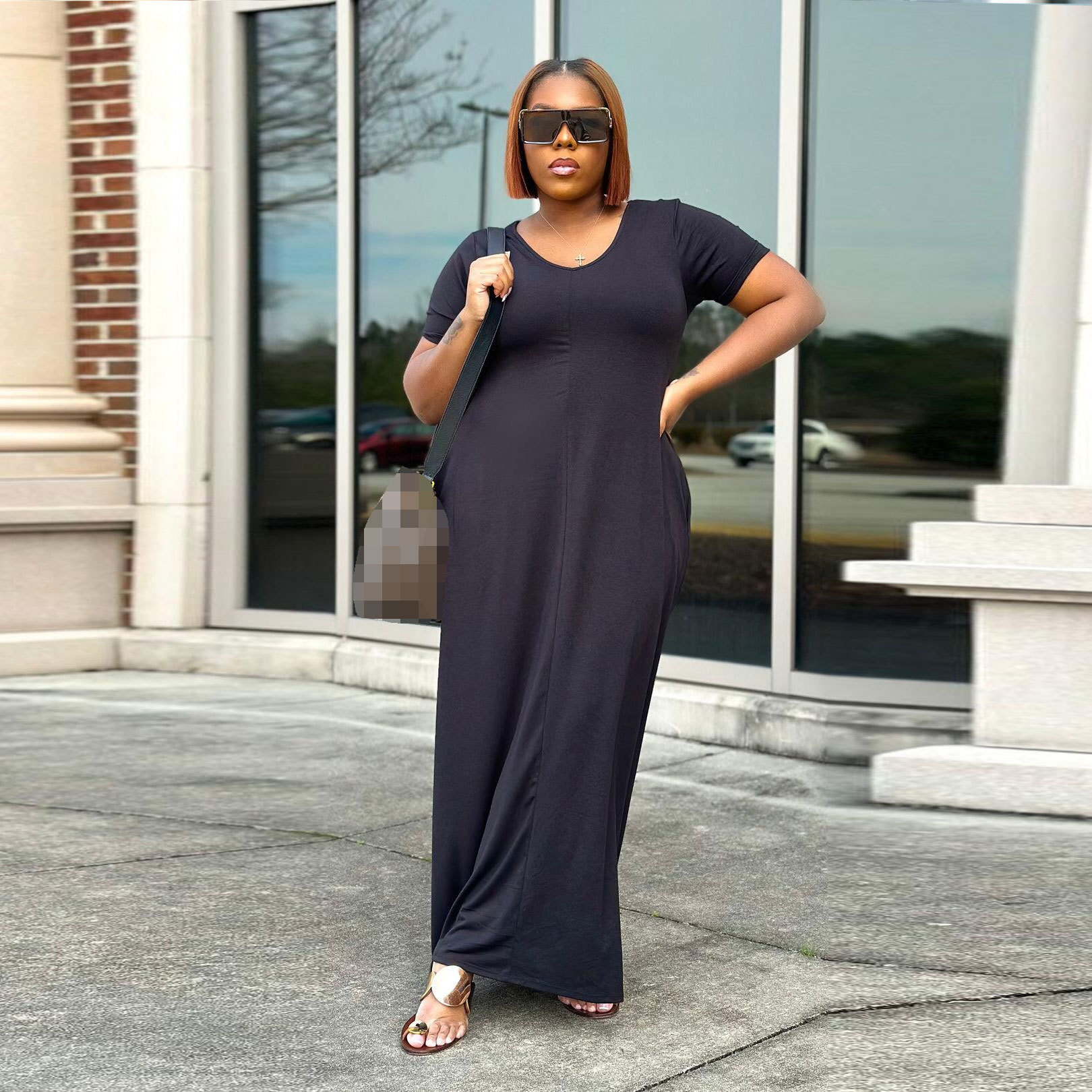 Sleeve Loose Fit Plus Size Maxi Dress Long Dress - Little Connection