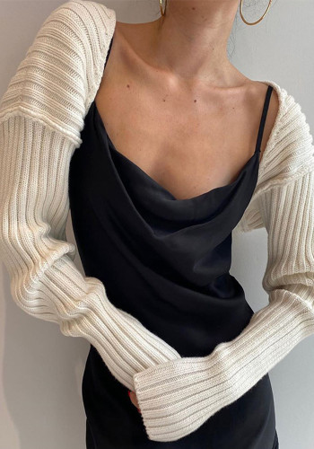 Cardigan lavorato a maglia a maniche lunghe con maglione corto chic alla moda primaverile da donna