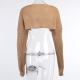 Women's Spring Fashion Chic Cropped Sweater Long Sleeve Knitting Cardigan Jacket