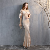 Frauen elegante formelle Party Meerjungfrau Rock Maxi Abendkleid