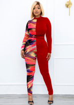 Plus size dames sexy print jumpsuit
